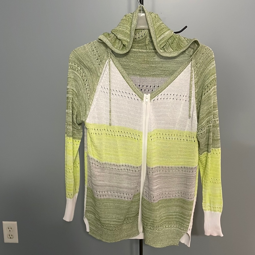 Zip up sheer hoodie